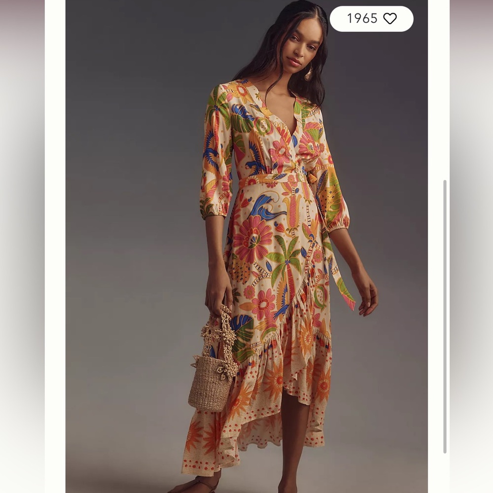 Farm Rio x Anthropology Wrap Midi Dress